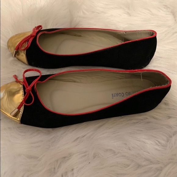 🌈5/$25🌈Adorable black,gold,pink flats size 7-8 - Picture 4 of 6